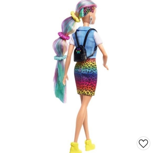 Barbie Leopard Rainbow Hair Doll - Rainbow Skirt - Picture 5 of 7